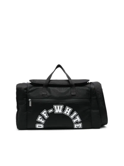 Off-white Outdoor Weekender Baseball Logo Duffle Bag In Black