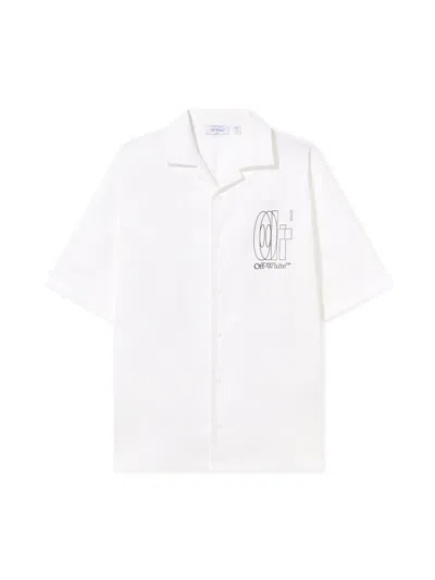 Off-white Outl Dbl Arr Popl Bowl Shirt In White
