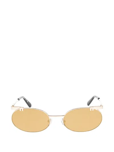 Off-white Oval-frame Sunglasses In Gold