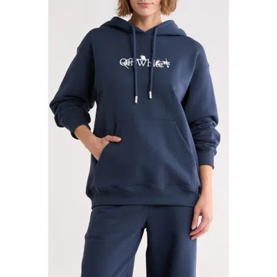 Off-white Oversize Cotton Hoodie In Blue