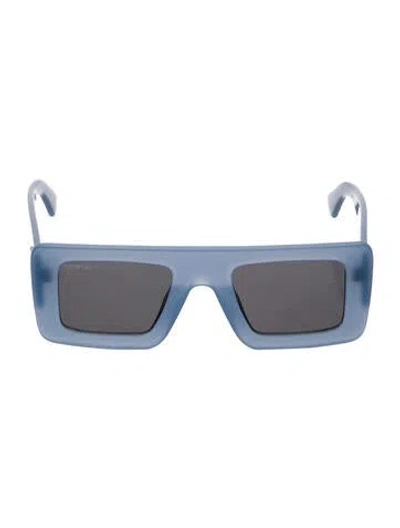 Pre-owned Off-white Oversize Mirrored Sunglasses In Blue