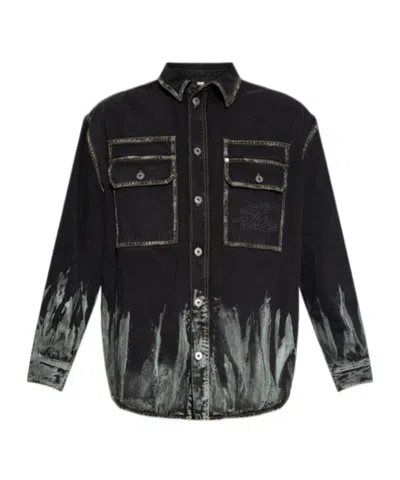 Off-white Oversized Button-up Denim Jacket In Black