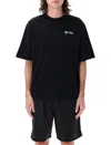 Off-white Crew-neck Cotton T-shirt With Contrasting Logo In Black