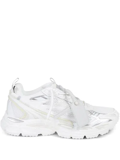 Off-white Layered White Sneakers With Dynamic Mesh And Reflective Accents In Multi