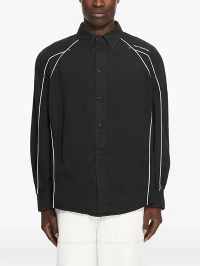 Off-white Owr Piped Cotton Shirt In Black