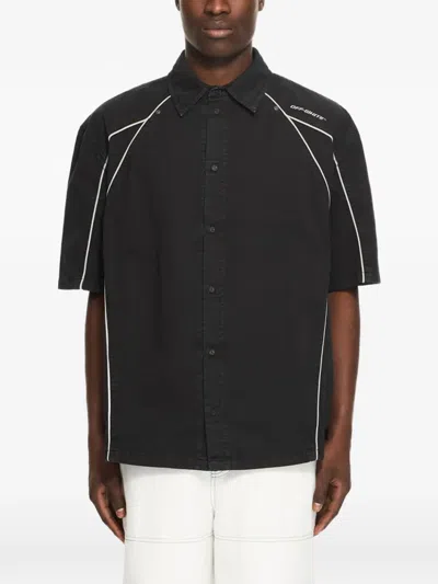 Off-white Owr Piped Short-sleeve Shirt In Black