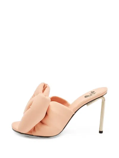 Pre-owned Off-white Padded-bow Heeled Sandals In Pink