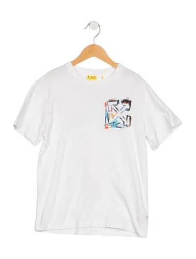 Pre-owned Off-white Kids' Paint Logo In White