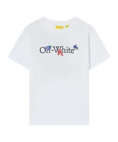 Off-white Kids' Paint Splash Short Sleeve T-shirt In White