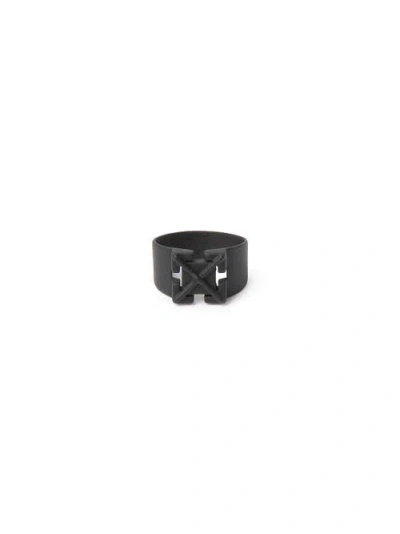 Off-white Painted Arrow Ring In Multi
