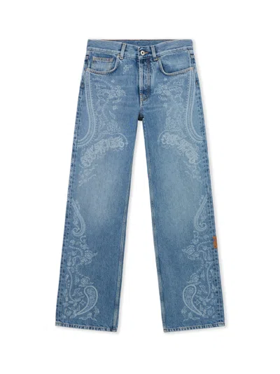 Off-white Paisley Susy Denim Pants In Black