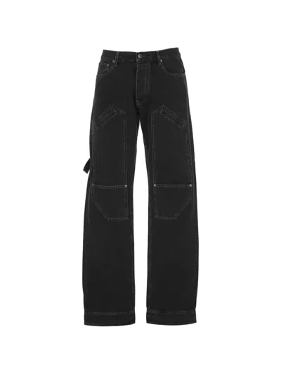 Off-white Paneled Carpenter Jeans In Black