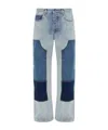 Off-white Patchwork Straight-leg Jeans In Blue