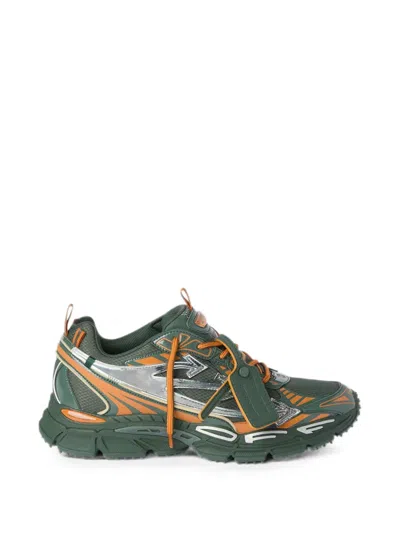 Off-white Panelled Lace-up Sneakers In Green