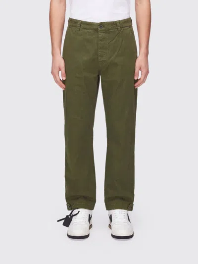 Off-white Logo-embroidered Carpenter Trousers In Green