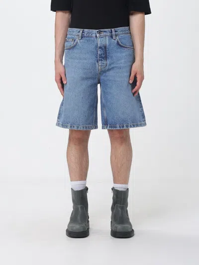 Off-white Cotton Denim Shorts In Blue