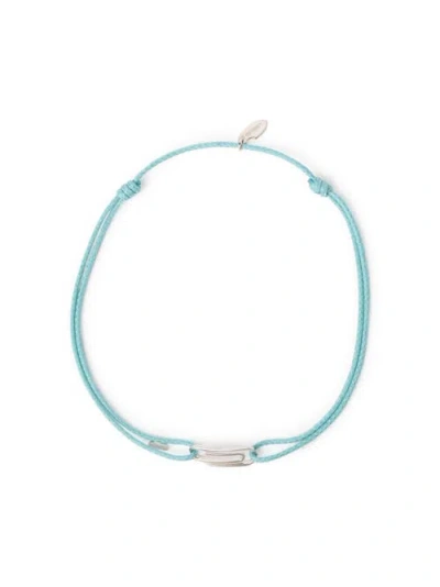 Off-white Paperclip Blue Cord Necklace