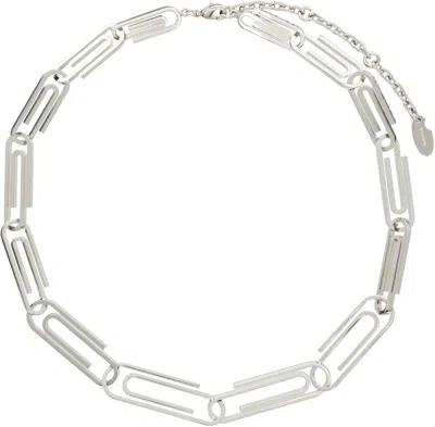 Off-white Paperclip Chain Necklace In White
