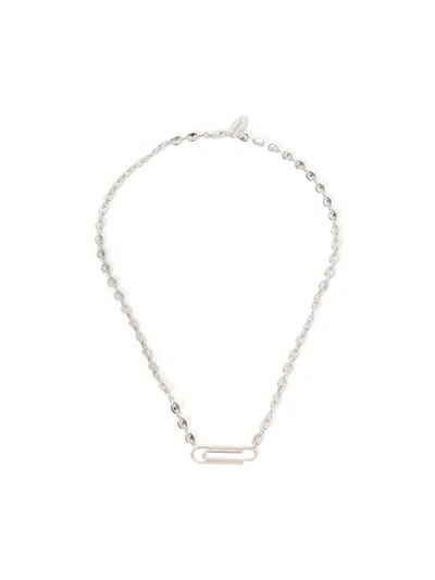 Off-white Paperclip Chain Necklace In Silver