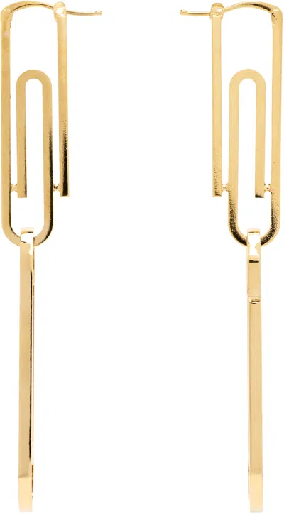 Off-white Paperclip Earrings In Gold