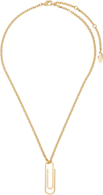Off-white Paperclip Necklace In Gold