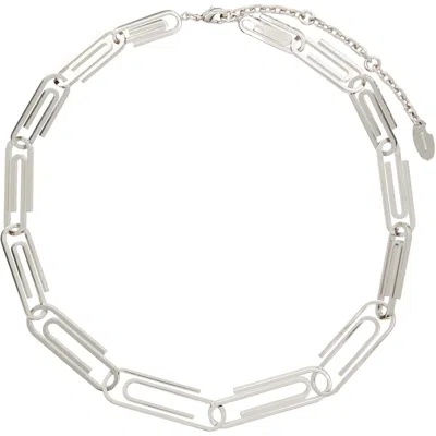 Off-white Paperclip-link Chain Necklace In Metallic