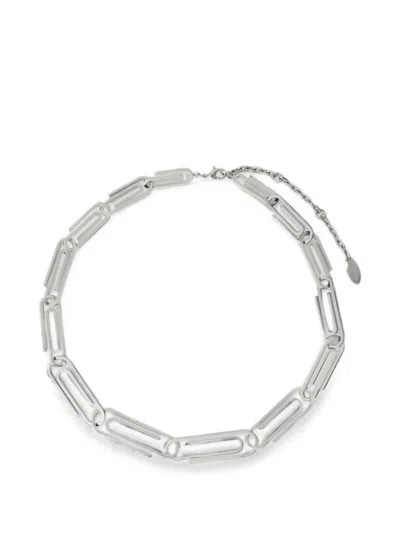Off-white Paperclip-link Chain Necklace In Metallic
