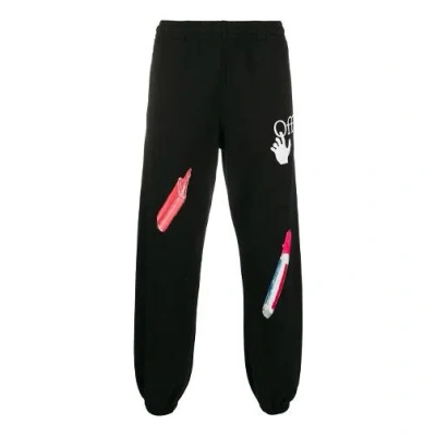 Off-white Pascal Pill Applique Sports Pants Men's Black