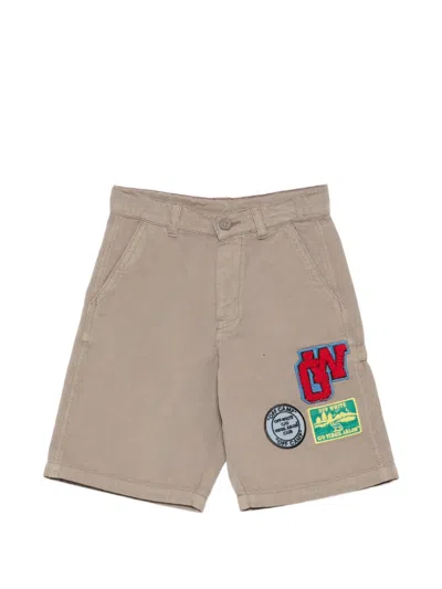 Off-white Kids' Patch-detail Shorts In Brown