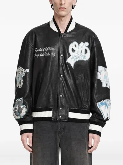 Off-white Patch-detail Varsity Jacket In Multi