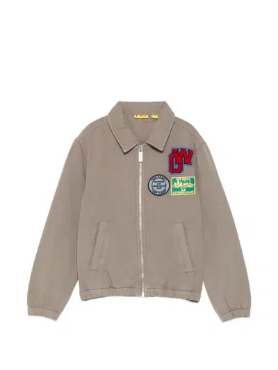 Off-white Kids' Patch-detail Zip-up Jacket In Neutral