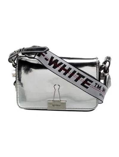 Pre-owned Off-white Patent Leather Crossbody Bag In Silver