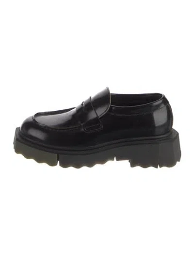 Pre-owned Off-white Patent Leather Loafers In Black
