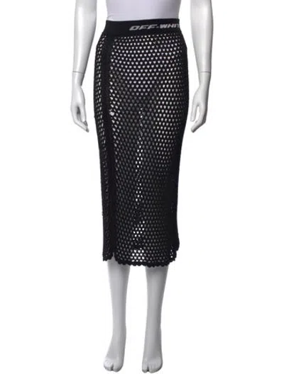 Pre-owned Off-white Patterned Midi Length Skirt In Black