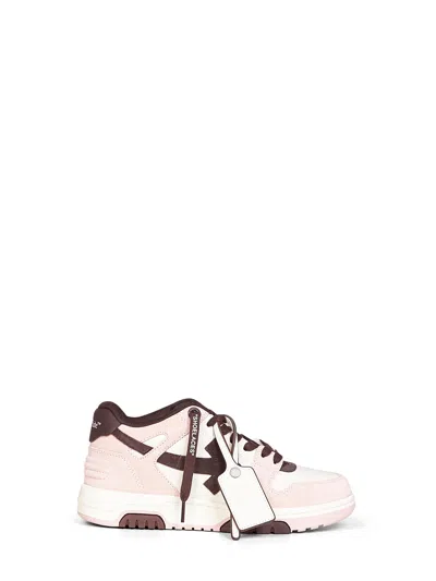 Off-white Pink And Deep Burgundy Out Of Office Sneakers