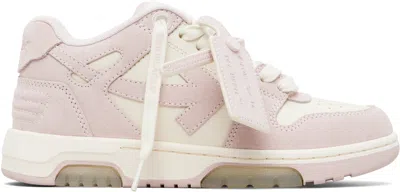 Off-white Pink Out Of Office Calf & Suede Sneakers