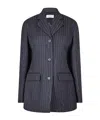 Off-white Pinstripe Jacket In Blue