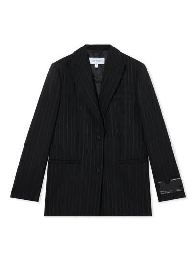 Off-white Pinstripe Tomboy Blazer In Black