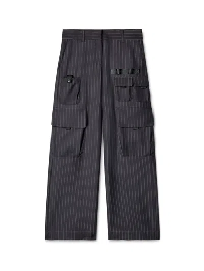 Off-white Pinstripe Toybox Cargo Pant In Black