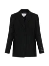Off-white Pinstripe-pattern Blazer In Transparent