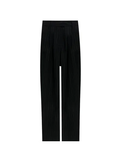 Off-white Pinstripe-pattern Trousers In Black