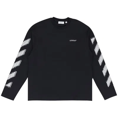 Pre-owned Off-white Pixel Diagonal Skate Long-sleeve Tee 'black' | Men's Size L