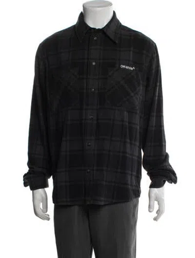 Pre-owned Off-white Plaid Print Jacket In Black