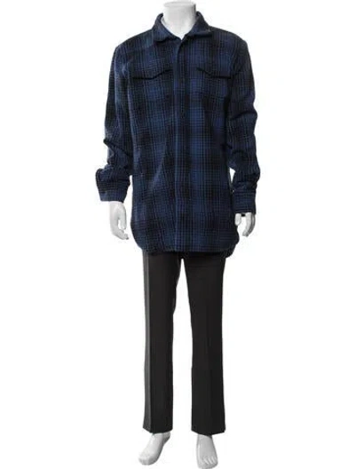Pre-owned Off-white Plaid Print Jacket In Blue
