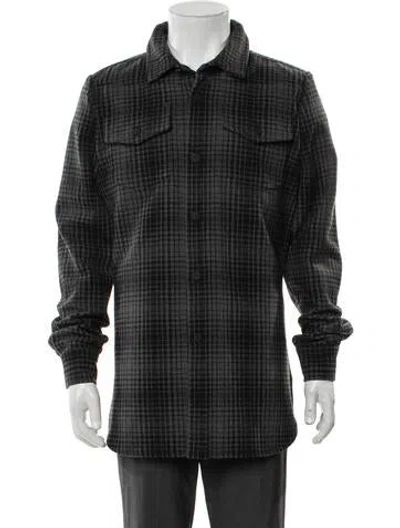 Pre-owned Off-white Plaid Print Utility Jacket In Gray