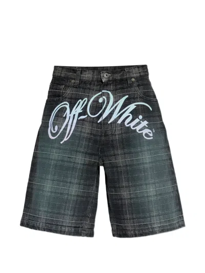 Off-white Plaid Shorts In Black