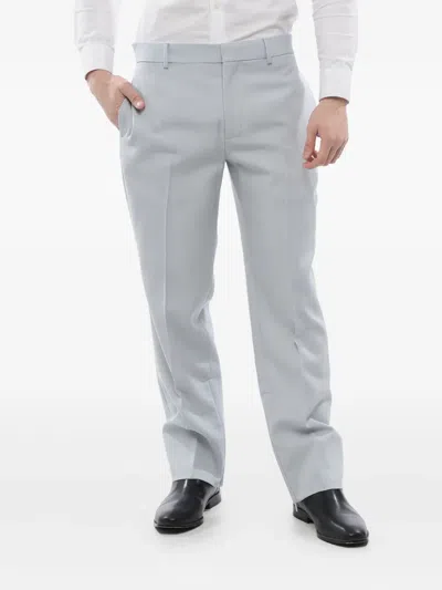 Off-white Pleated Zipped Trousers In Gray