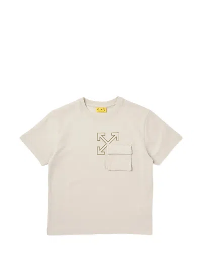 Off-white Kids' Pocket Graphic T-shirt In Neutral