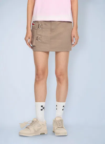 Off-white Pocket Mini Skirt In Beige