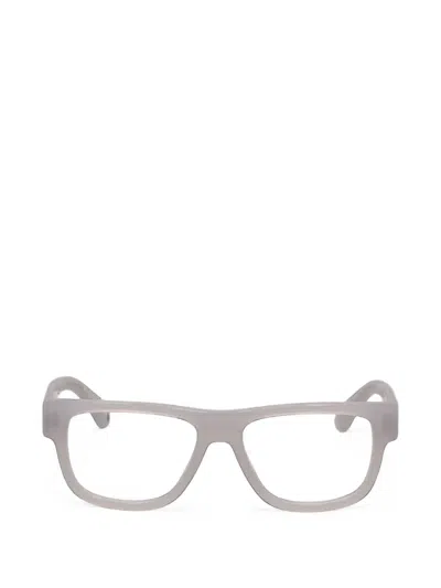 Off-white Polished-finish Rectangle-frame Glasses In Gray